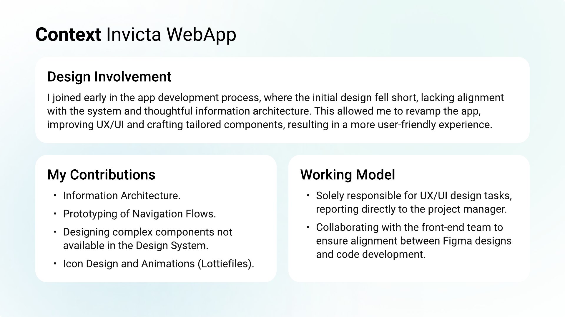 Invicta design involvement