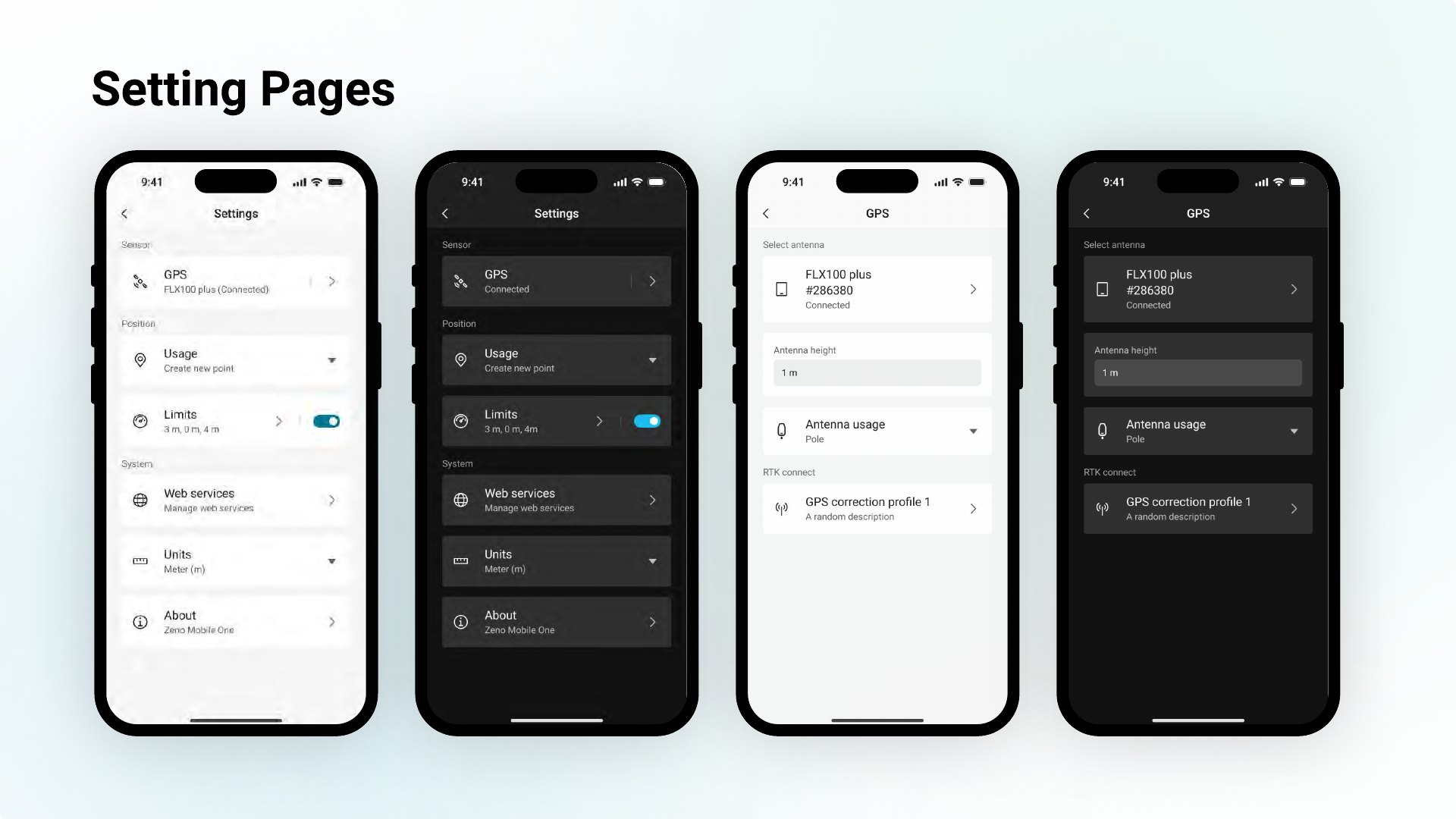 Setting pages